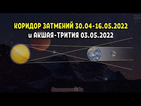 Видео: Коридор затмений 30.04-16.05.2022 и благо от Акшая-Трития 03.05.2022