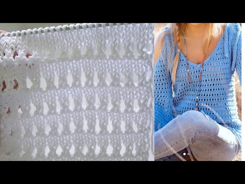 Видео: ВЯЖЕМ ПРОСТОЙ ГОРИЗОНТАЛЬНЫЙ УЗОР ДЛЯ ЛЕТНИХ МОДЕЛЕЙ.
