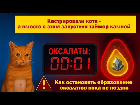 Видео: Скрытая угроза кастрации котов. Почему от этого у них возникают оксалатные камни и как защититься.