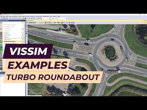 Видео: Учебное пособие по Vissim — пример турбо-кольцевого перекрестка