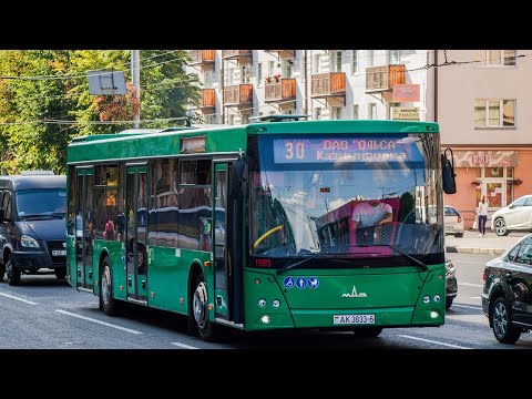 Видео: Автобус Могилева МАЗ 203 016 госномер АК 3833-6 марш 20