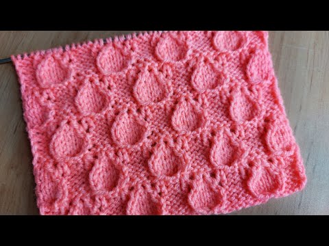 Видео: "Капельки" замечательный узор спицами для детской кофточки, свитера,женской блузы.