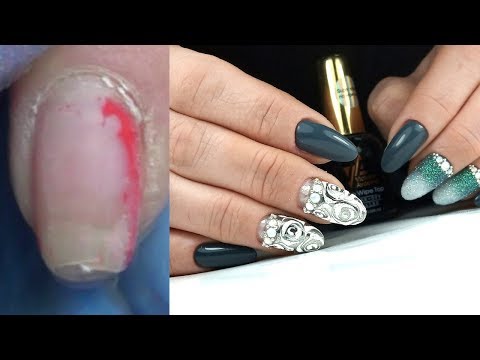 Видео: Урок Коррекция Клюющих Ногтей | Дизайн Ногтей Зимние Розы