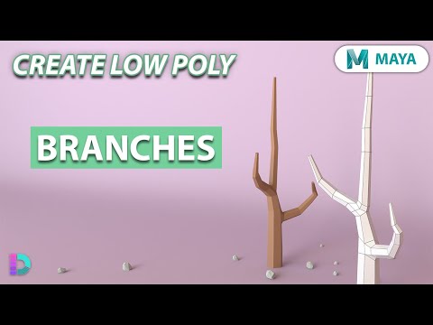 Видео: Моделирование низкополигональных ветвей в Maya | Простые ветви деревьев