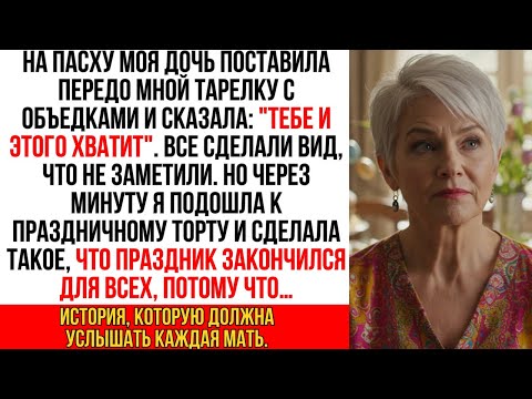Видео: На Пасху дочь дала объедки: "Тебе и этого хватит!" Все молчали. Но когда принесли торт…