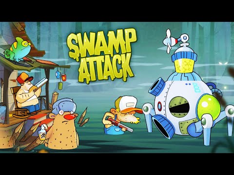 Видео: ЗЛОЙ БОСС против  ТОЛСТЯКА на БОЛОТЕ в игре Swamp Attack