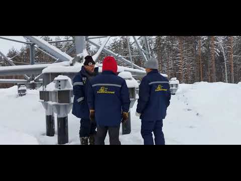 Видео: Монтаж свайно-винтового фундамента опоры ЛЭП.