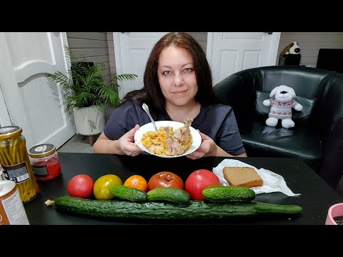 Видео: Мукбанг 🍚 Плов с курицей на костре, Овощи, Черемша, Имбирь, Кофе