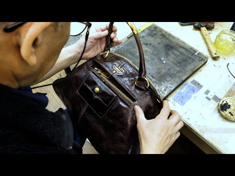 Видео: Процесс восстановления СТАРОЙ сумки PRADA. Корейский реставратор.