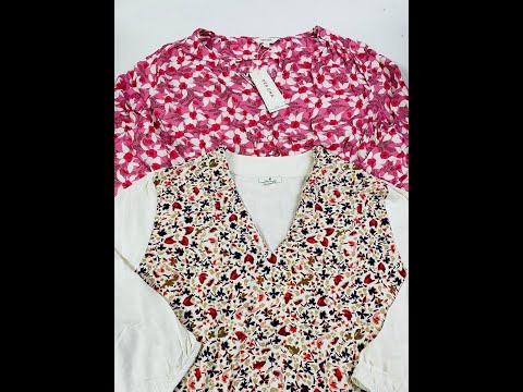 Видео: Мешок № с3665. Женские Блузки С/Крем L-XXL. Арт 3942. Вес 10,1 кг. Кол-во 63 шт.