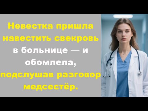 Видео: Невестка пришла навестить свекровь в больнице — и обомлела, подслушав разговор медсестёр.