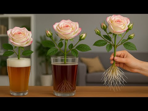 Видео: Сделай это быстро! Ветка розы внезапно пустила бесчисленные корни и ветви!