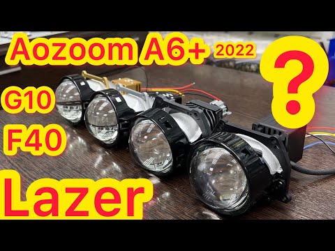 Видео: AOZOOM A6+ 2022 и Лазерные линзы BI-LED линзы Russian Falcon F40+ Laser 6000K - Tiger F40 5500K
