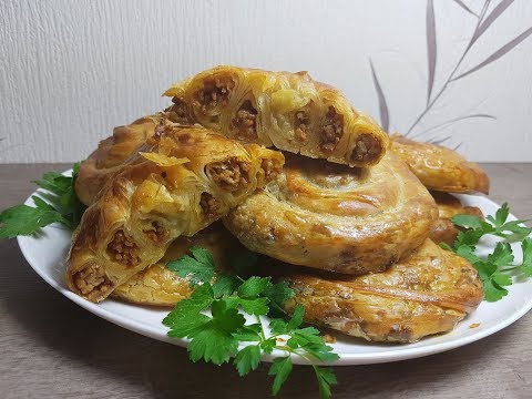 Видео: Турецкие улитки с фаршем! / Türkische Brötchen mit einer Hackfleischfüllung!