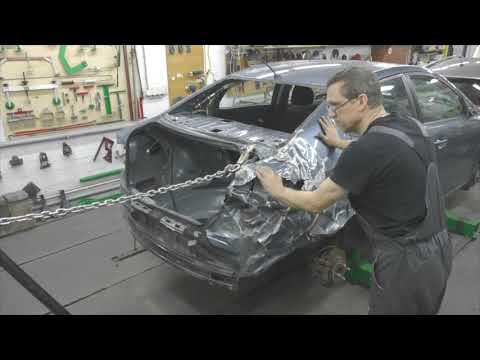 Видео: Последний Рио, вытяжка кузова. Body repair after an accident.