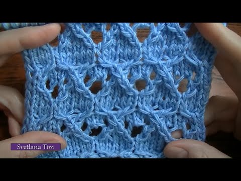 Видео: АЖУРНЫЙ ФАНТАЗИЙНЫЙ узор "Завитушки" для тонких летних вещей. Вязание на спицах № 205
