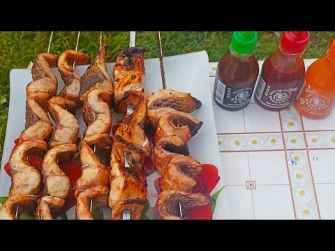 Видео: Шашлык из Белого Амура в мой день рождения!!!