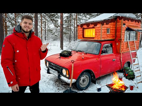 Видео: Самодельный ДОМ НА КОЛЁСАХ из САМОГО ДЕШЁВОГО ПИКАПА за 100к!