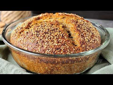 Видео: Здоровый хлеб за 5 минут! Без муки и дрожжей!