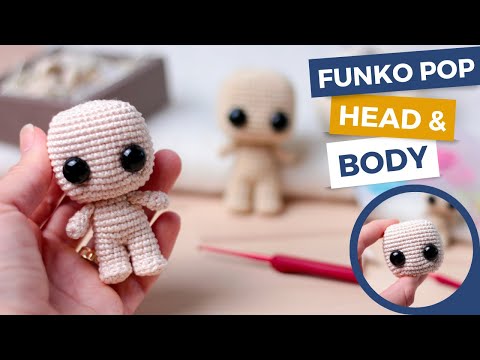 Видео: Кукла амигуруми с квадратной головкой, связанная крючком | Мини-кукла Funko pop Amigurumi