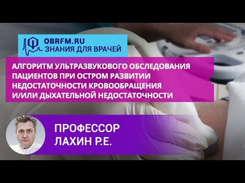 Видео: Профессор Лахин Р.Е.: Алгоритм УЗ обсл-я при остр. раз-тии недост-ти кровообр-я и/или дых. недос-ти