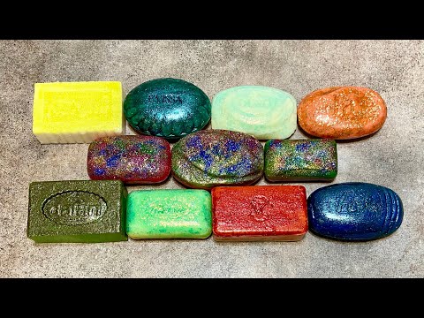 Видео: ASMR Soap/ cutting dry paint soap/ резка сухого крашенного мыла