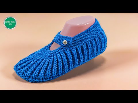 Видео: Вязаные тапочки