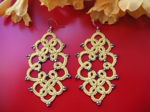 Видео: 10' TUTORIAL ORECCHINI CHIACCHIERINO AD AGO EARRINGS NEEDLE TATTING Frivolitè Encaje фриволите