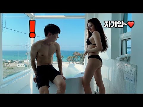 Видео: Купание с моим корейским мужем у моря в Корее