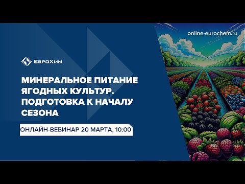 Видео: Вебинар "Минеральное питание ягодных культур. Подготовка к началу сезона"