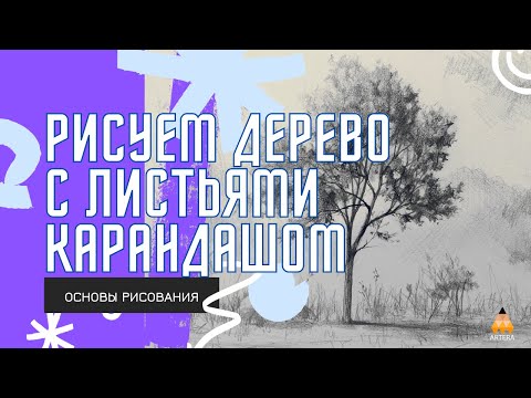 Видео: Как нарисовать дерево с листьями карандашом
