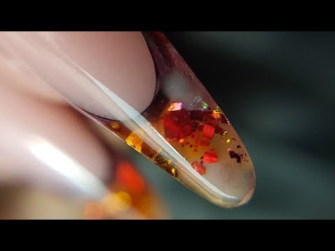 Видео: Аквариумный выкладной френч в маникюре/Рисуем подсолнухи на ногтях/Шулунова Дарья