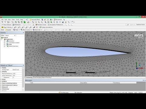 Видео: 3.2. Создание сеточной модели в ANSYS Mesh для задачи аэродинамики крыла