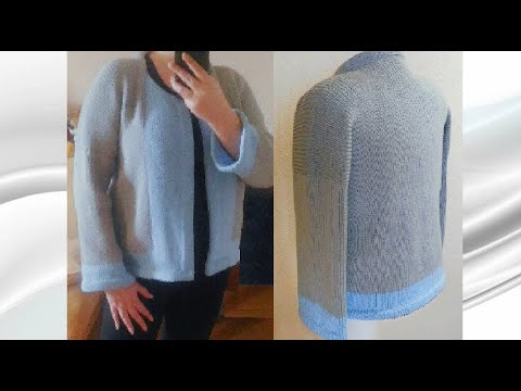 Видео: Релакс под вязание (Жакет спицами на основе резинки 1 на 1)