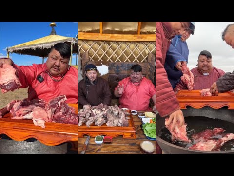 Видео: Первобытная жизнь монгольских энке на пастбище! Коллекция 25 #кемпинг #кулинария #деревня