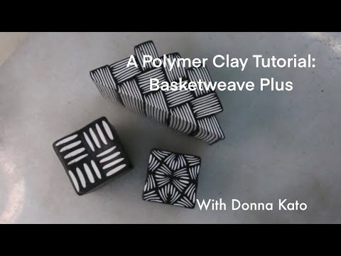 Видео: Серия «Черно-белая»: трости из полимерной глины и плетения Basketweave
