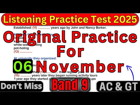 Видео: ОРИГИНАЛЬНЫЙ ЭКЗАМЕН IELTS НА 6 НОЯБРЯ 2025 ГОДА С ОТВЕТАМИ НА АУДИРОВАНИЕ | РЕАЛЬНЫЙ ЭКЗАМЕН ПО ...