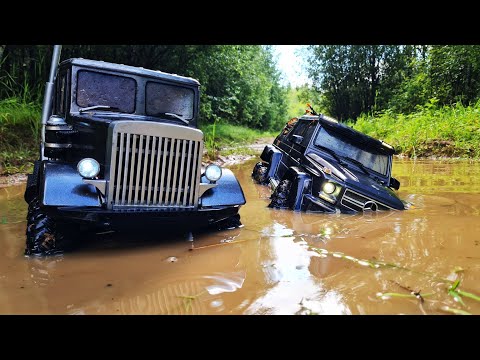 Видео: Американский PETERBILT старался как мог, НО против ГЕЛИКА 6х6 не попрешь! ... RC OFFroad 4x4