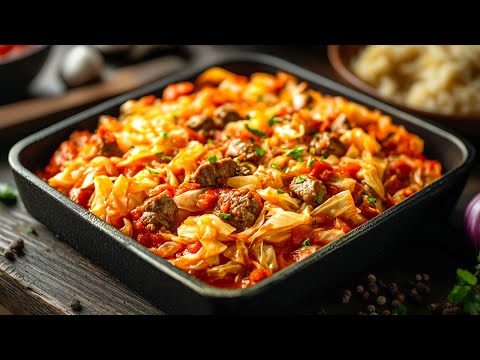 Видео: Тушёная капуста с мясом. Вкусное блюдо для всей семьи