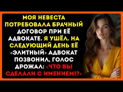 Видео: Она потребовала брачный договор. Он уже выгнал её из дома.