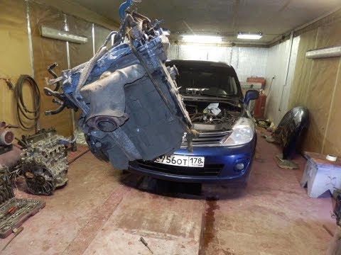 Видео: Замена мотора на ниссан тиида часть 2