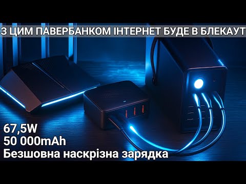 Видео: Не тільки павербанк! ДБЖ для роутера і оптичного перетворювача(ОНУ) Rocoren 50 000 mAh 67,5W