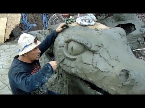 Видео: как сделать корни дерева и кору из цемента в виде змеи мастер класс