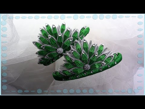 Видео: Новогодняя корона.Канзаши.МК.Изумрудная корона.\ New Year's crown.Kanzashi.MK.Emerald crown.