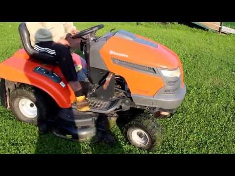 Видео: Минитрактор Husqvarna CTH 150 Twin - при включении ножей глохнет