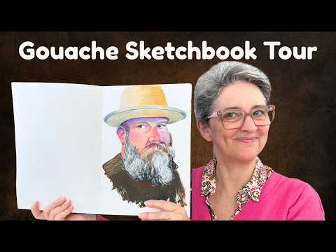 Видео: Экскурсия по альбому с портретами, нарисованными гуашью: 2 года живописи!