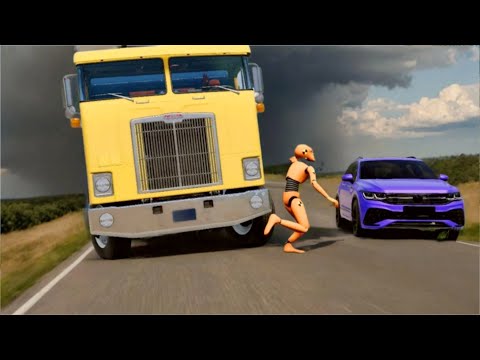 Видео: Опасное вождение и автомобильные аварии - BeamNG Drive