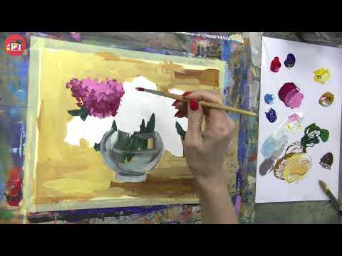 Видео: Гуашь Сирень Онлайн уроки АРТ ТАЙМ