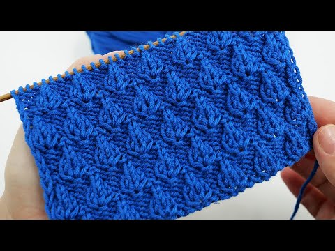 Видео: Узор Капельки спицами 💦 free knitting pattern