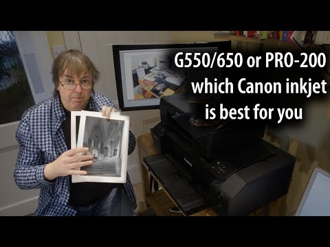 Видео: Выбор струйного фотопринтера Canon G550/640/650 или PRO-200 — какой принтер лучше всего подходит ...